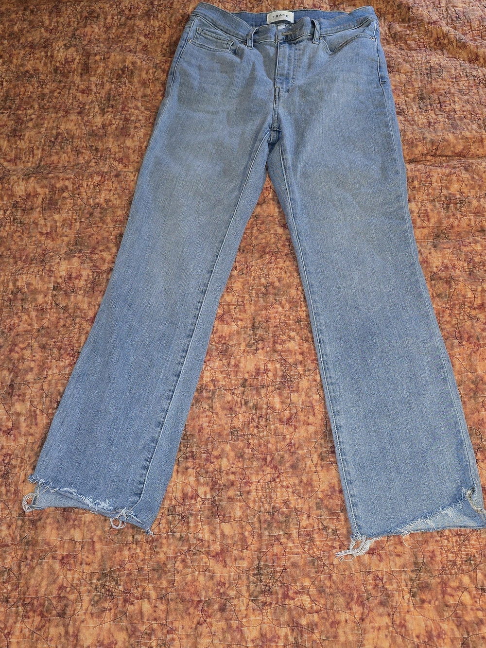 FRAME Denim Le High Straight Leg Jeans Wilson Cascade Step Hem 26